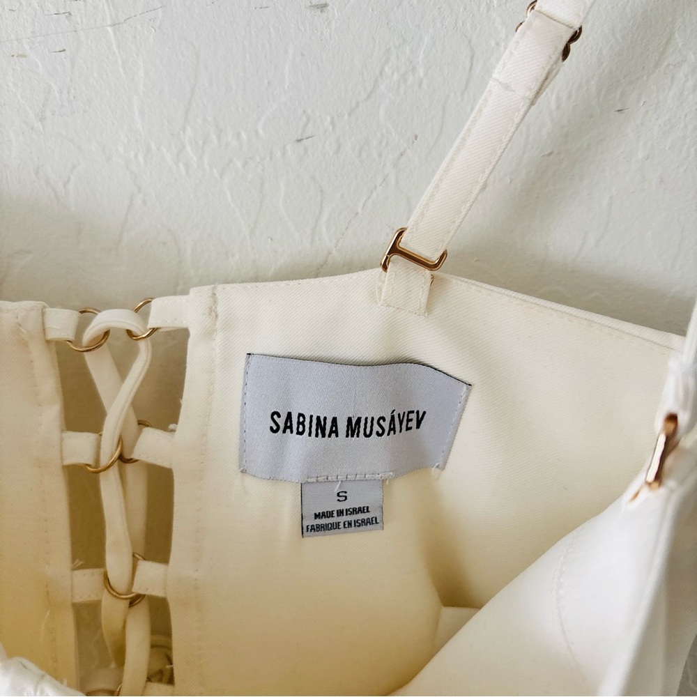 Sabina Musayev White Bustier Corset Top Crop Size‎ Small Revolve - Picture 3 of 7